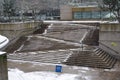 Gradually inclining stairs at Robson Square in Vancouver