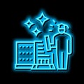 graduate admissions neon glow icon illustration Royalty Free Stock Photo