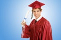 Graduate on Blue Royalty Free Stock Photo