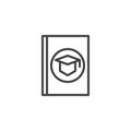 Graduate book outline icon