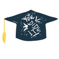 Graduate Cap, Congratulatory Illustration For Graduation From Educational Institutions