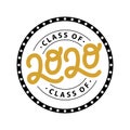 Graduate 2020. Class of 2020. Lettering logo stamp. Graduate design yearbook. Vector illustration