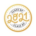 Graduate 2021. Class of 2021. Lettering logo stamp. Graduate design yearbook. Vector illustration.