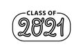 Graduate 2021. Class of 2021. Lettering logo stamp. Graduate design yearbook. Vector illustration.