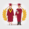 Graduate couple avatar character