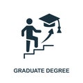 Graduate Degree icon. Monochrome sign from university collection. Creative Graduate Degree icon illustration for web