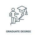 Graduate Degree icon. Line element from university collection. Linear Graduate Degree icon sign for web design