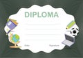 Graduate diploma green color A4 sheet format