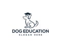 Graduate Dog Education Logo Design. Royalty Free Stock Photo