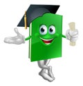 Graduate education book mascot Royalty Free Stock Photo