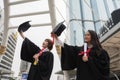 Graduate female students in Commencement day Royalty Free Stock Photo