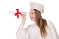 Graduate girl solated Royalty Free Stock Photo