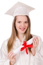 Graduate girl solated Royalty Free Stock Photo