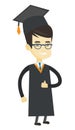 Graduate giving thumb up vector illustration. Royalty Free Stock Photo