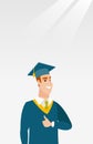 Graduate giving thumb up vector illustration. Royalty Free Stock Photo