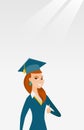 Graduate giving thumb up vector illustration. Royalty Free Stock Photo