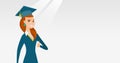 Graduate giving thumb up vector illustration. Royalty Free Stock Photo