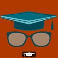 Graduate hat and glasses with diopters. Royalty Free Stock Photo