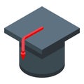 Graduate hat icon isometric vector. University graduation Royalty Free Stock Photo