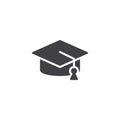 Graduate hat vector icon