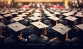 graduate high school or university ceremony, people in student cap, generative AI Royalty Free Stock Photo