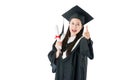 Graduate holding college diploma certificate Royalty Free Stock Photo