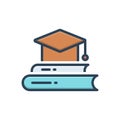 Color illustration icon for graduate, diploma and get one`s diploma