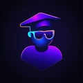 Graduate icon with futuristic colors Royalty Free Stock Photo