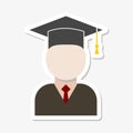Graduate icon sticker Royalty Free Stock Photo