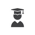 Graduate icon vector