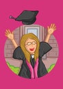 Graduate illustration.. Vector illustration decorative background design