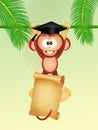 Graduate monkey with parchment