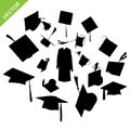 Graduate silhouettes vector