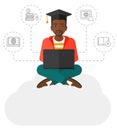 Graduate sitting on cloud