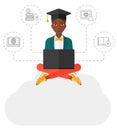 Graduate sitting on cloud