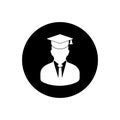 Graduate Student Achievement Rounded Icon.