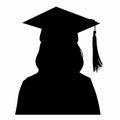 Graduate student black icon on white background. Graduate student silhouette Royalty Free Stock Photo