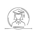 Graduate Student Icon Circle Design Graduation Cap and Diploma Royalty Free Stock Photo
