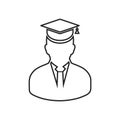 Graduate Student Line Icon.