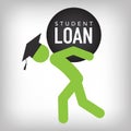 Graduate Student Loan Icon - Student Loan Graphics for Education Financial Aid or Assistance, Government Loans, and Debt Royalty Free Stock Photo