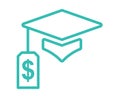 Graduate Student Loan Icon - Student Loan Graphics for Education Financial Aid or Assistance, Government Loans, and Debt Royalty Free Stock Photo