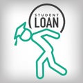 Graduate Student Loan Icon - Student Loan Graphics for Education Financial Aid or Assistance, Government Loans, and Debt Royalty Free Stock Photo