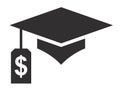 Graduate Student Loan Icon - Student Loan Graphics for Education Financial Aid or Assistance, Government Loans, and Debt