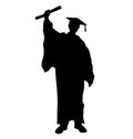 Graduate student silhouette Royalty Free Stock Photo