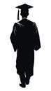 Graduate Student Silhouette - Simple Vector Icon Royalty Free Stock Photo