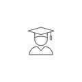 Graduate vector icon symbol education isolated on white background