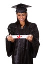 Graduate Woman Holding Certificate Royalty Free Stock Photo