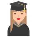 Graduate woman icon, profession and job vector illustration