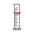 graduated cylinder chemical glassware lab color icon vector illustration Royalty Free Stock Photo