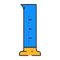 graduated cylinder chemical glassware lab icon color illustration